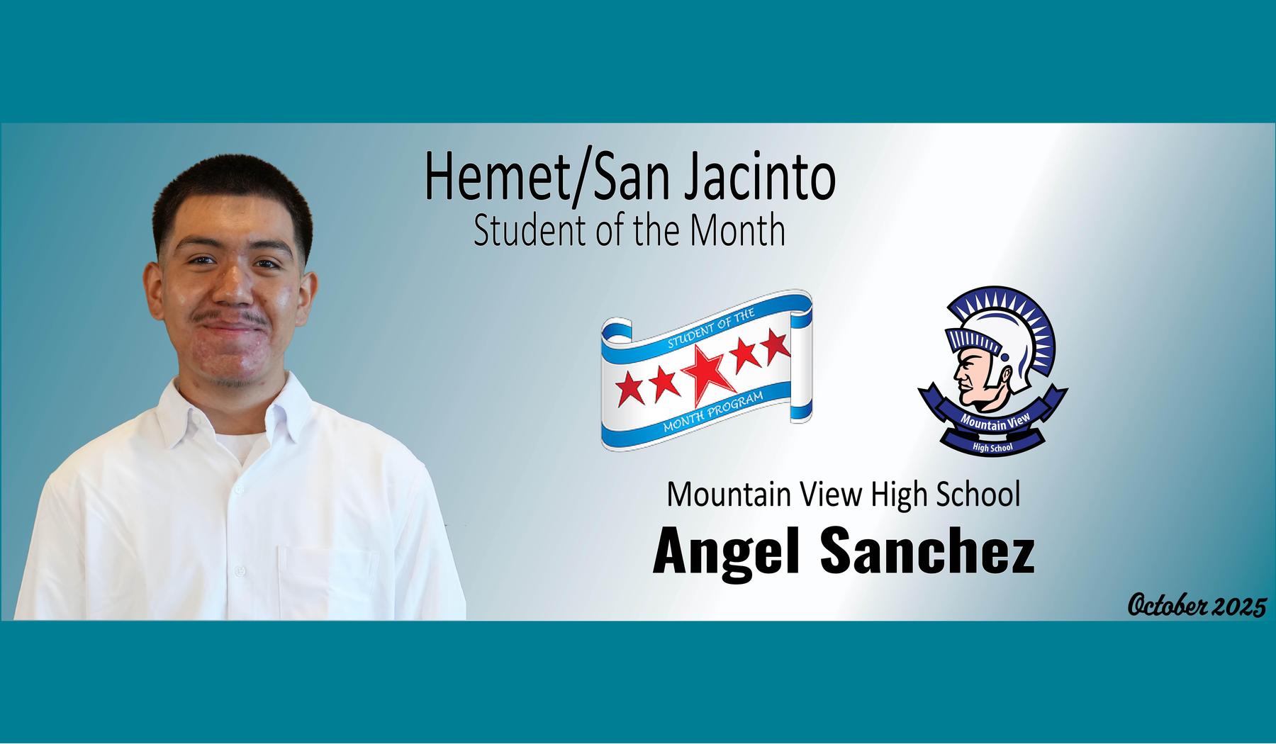 Angel Sanchez - MVHS Student of the Month