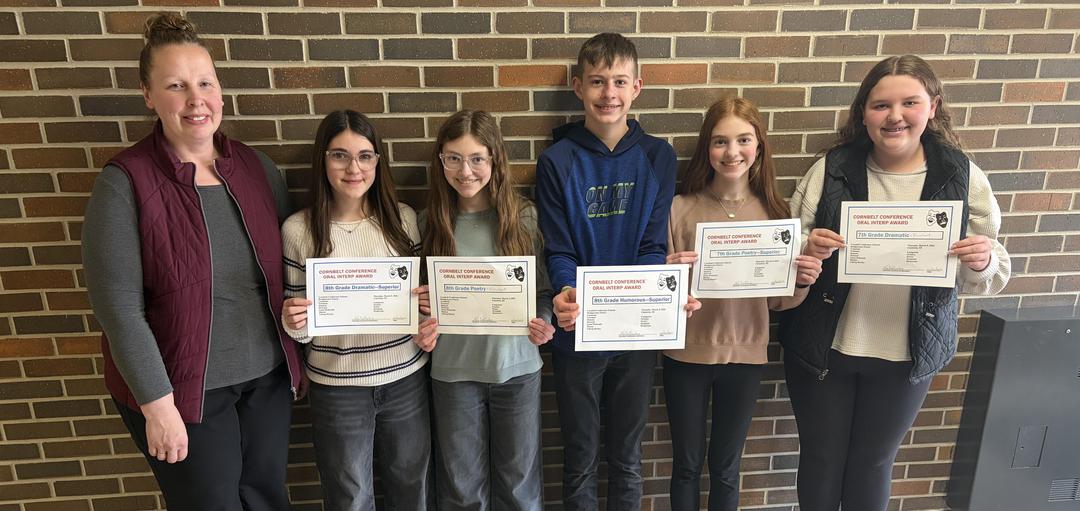 Junior High Oral Interpretation Results!  Way to Go!
