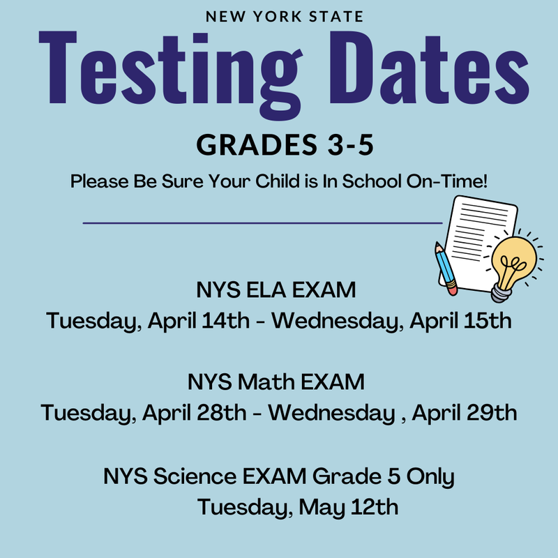 NYS Testing Dates Flyer - English