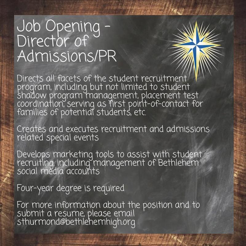 Job Opening: Director of Admissions/PR