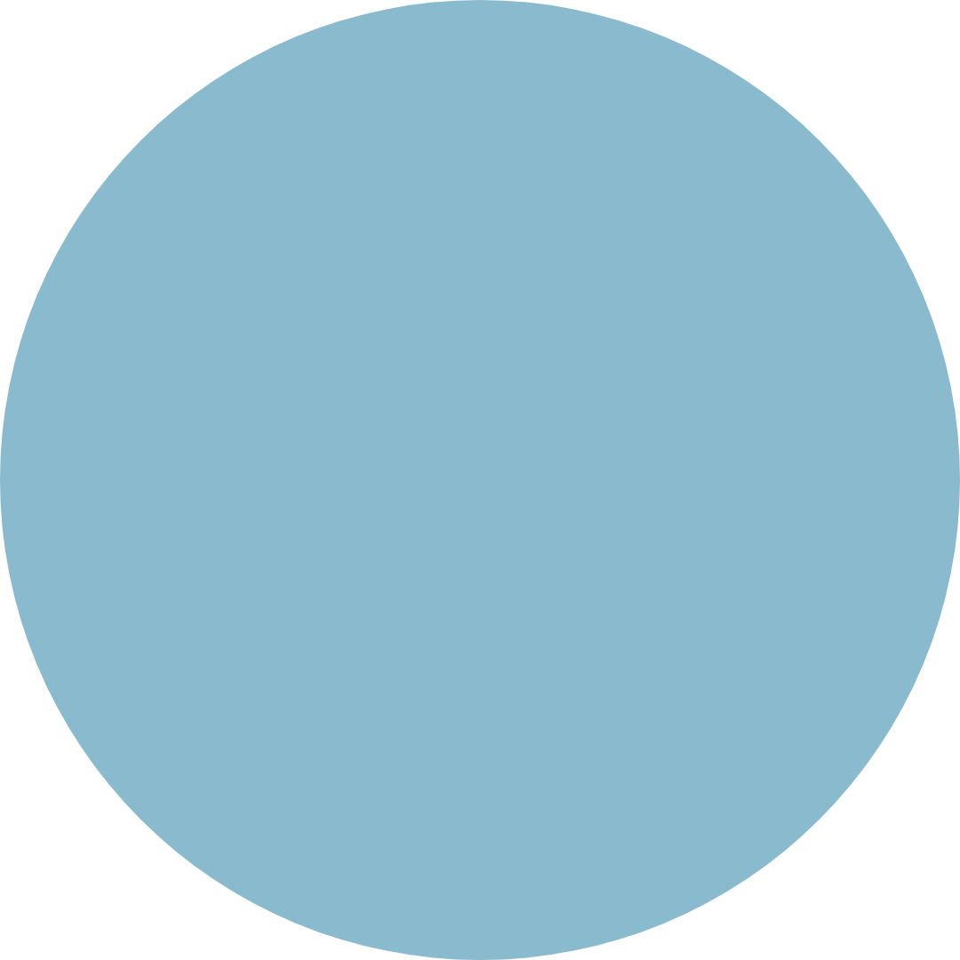 A light blue circle