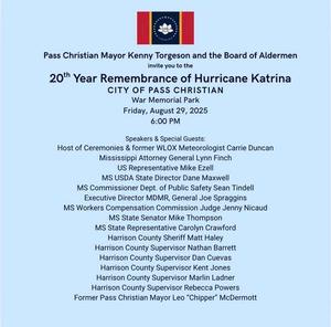 Katrina event is OPEN to the PUBLIC