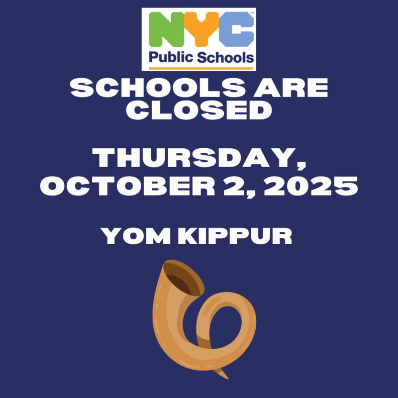 NYC School closed notice with Jewish horn