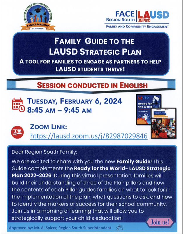LAUSD FACE Region South Family Guide to the Strategic Plan Leapwood
