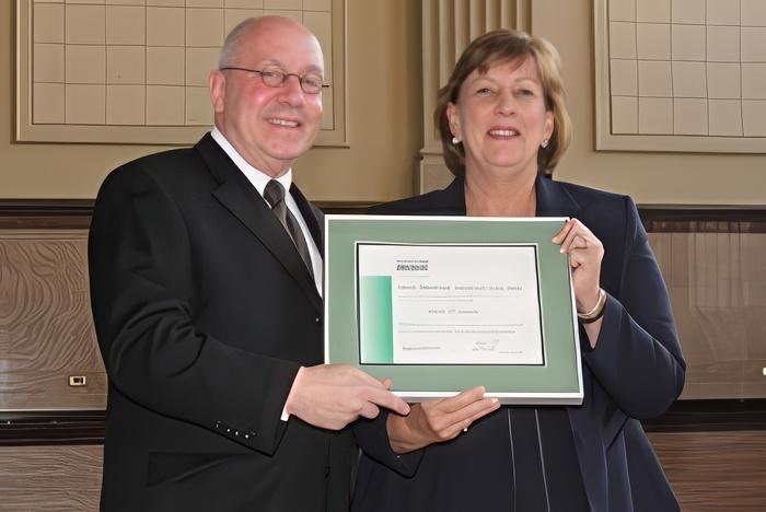  William Nemir, Director of Leadership Team Services at TASB and Joan Manning, President of the CCISD Board of Trustees