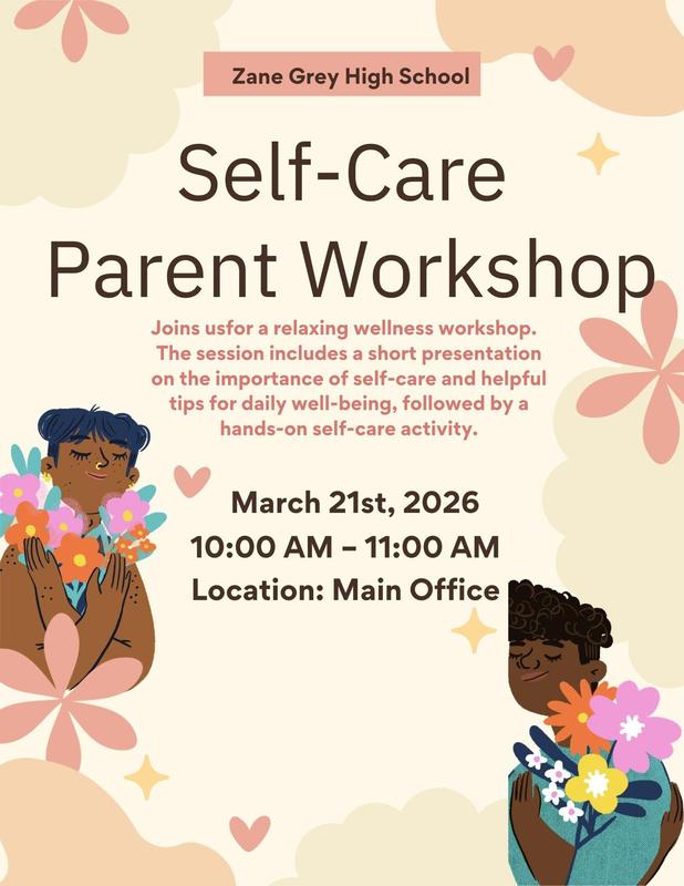 March 21 Parent Self-Care Workshop