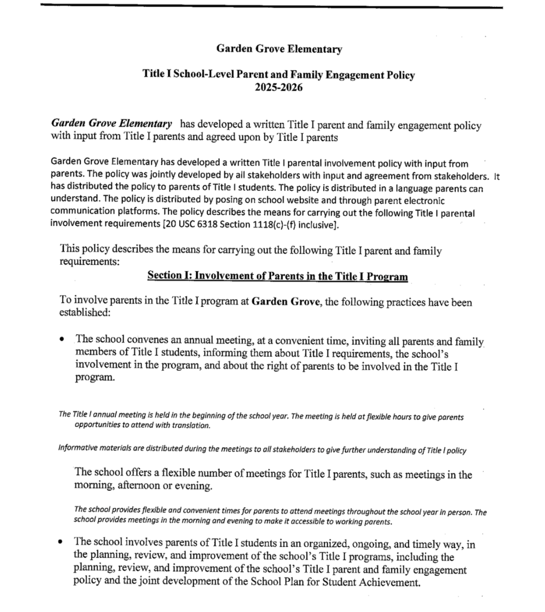 25-26 Parent Involvement Policy