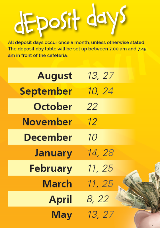HCFCU Deposit Dates at Konawaena Middle School