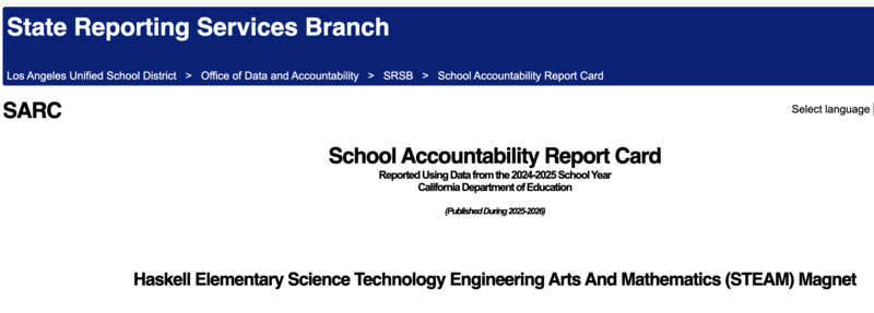 School Accountability Report Card