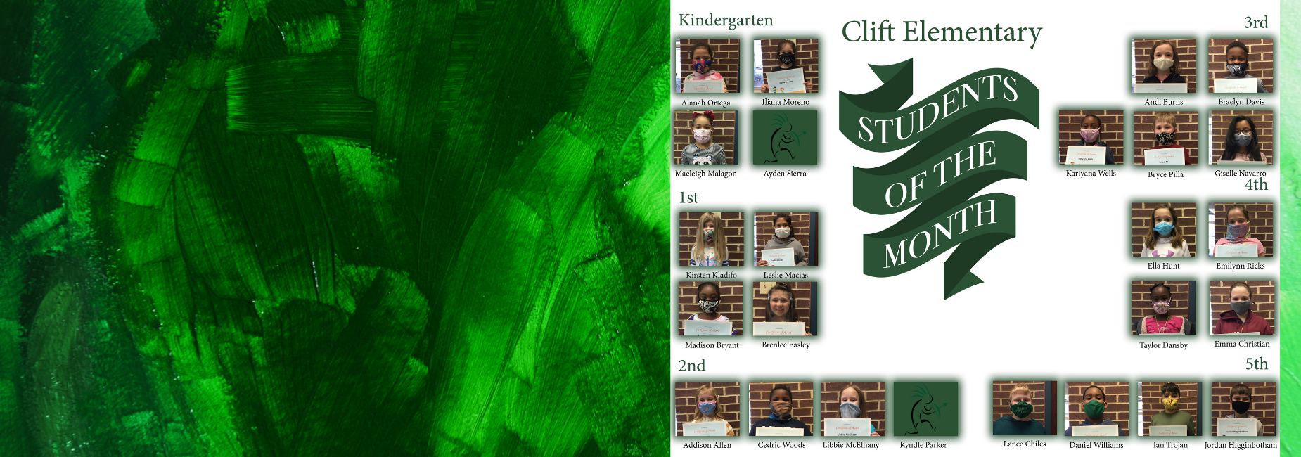 collage of pictures of students of the month