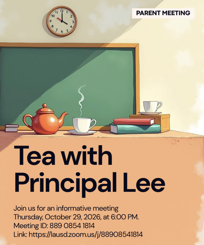 Tea With Principal Lee Featured Photo
