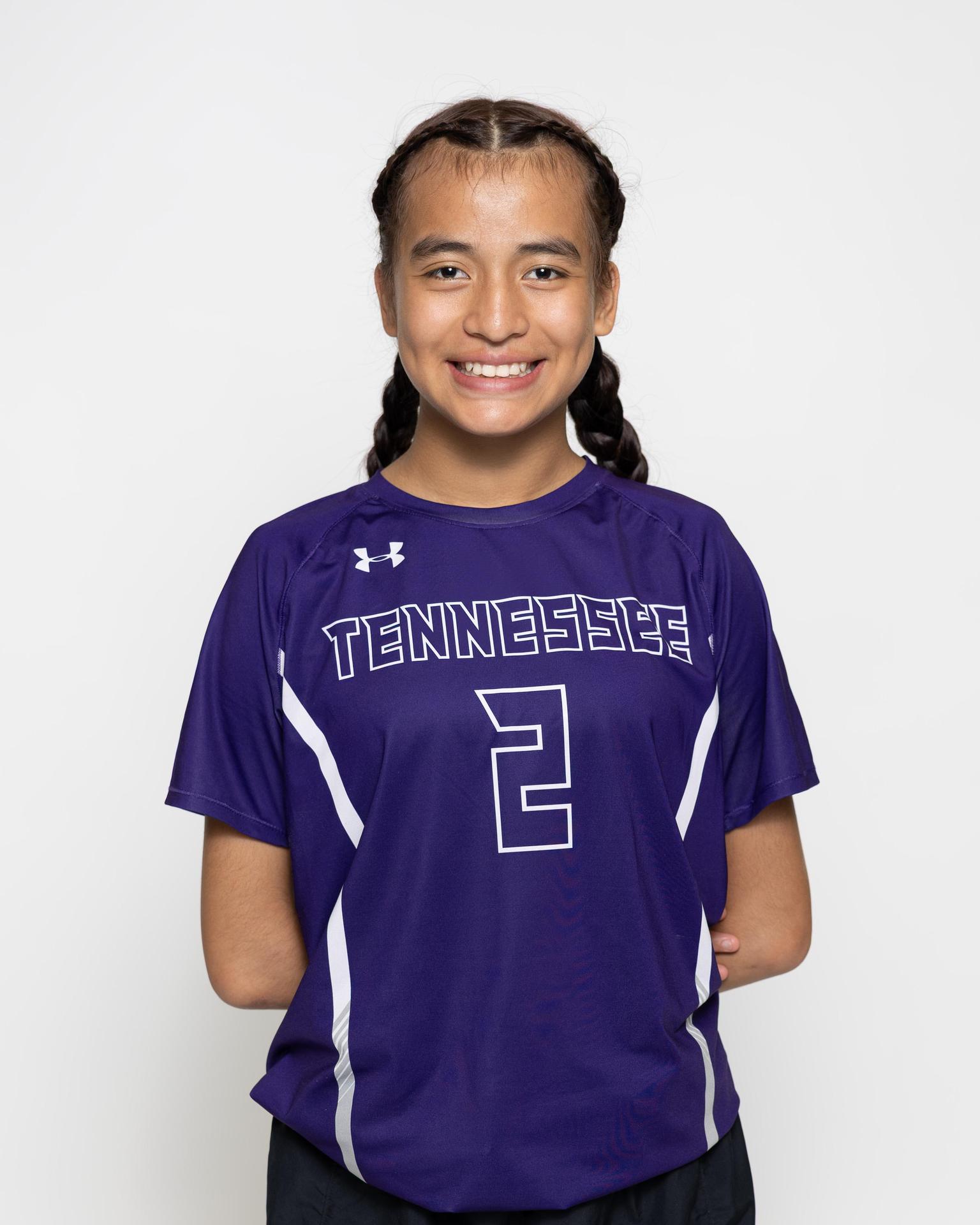 number 2 female volleyball player posing 