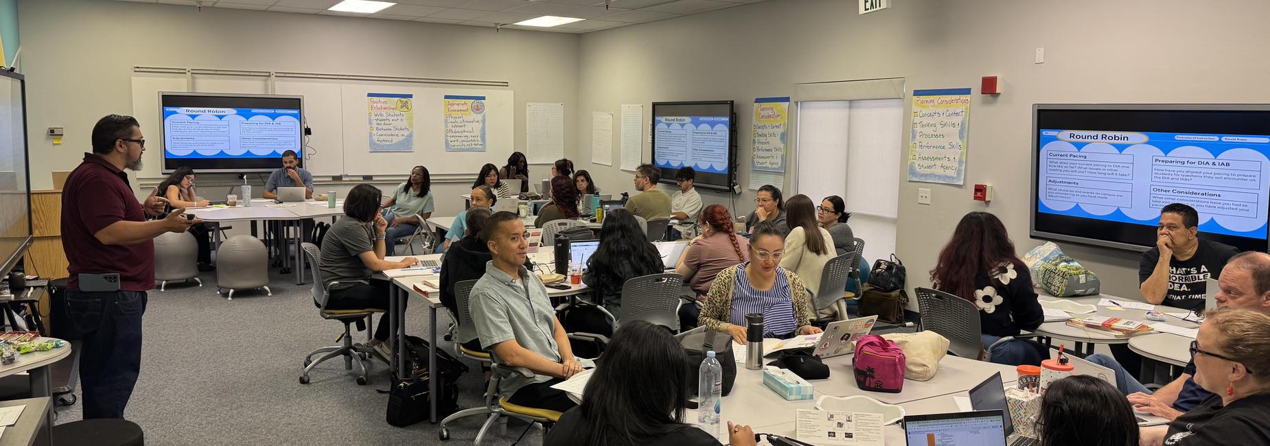 Teachers in a training
