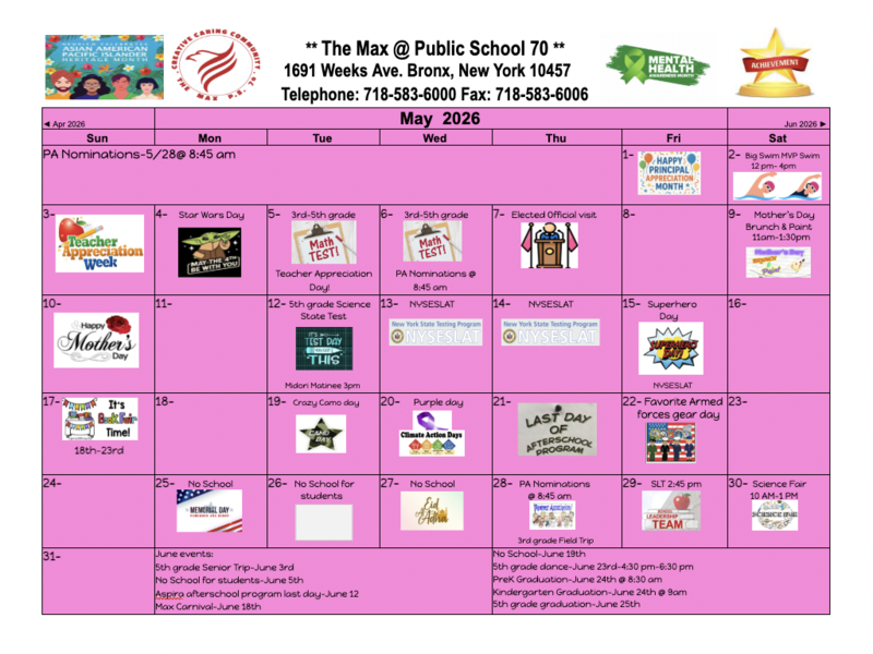 May Calendar Picture