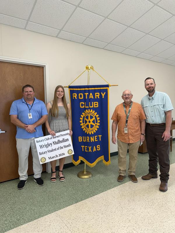 Wrigley Mulhollan is the Rotary Student of the Month!