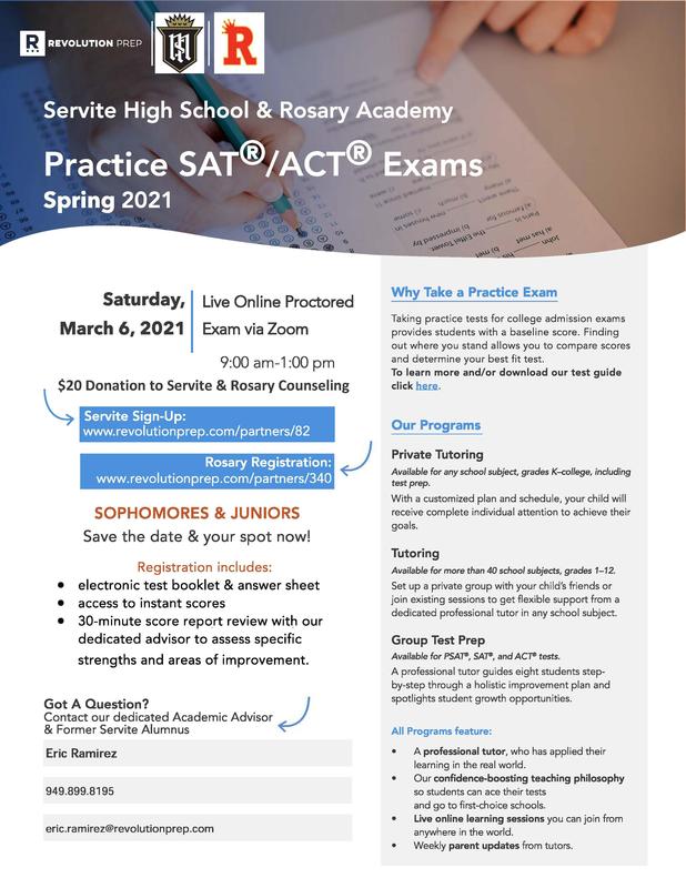 Practice SAT/ACT Exam set for Saturday, March 6 Featured Photo