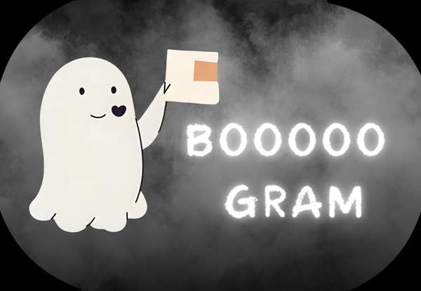 Ghost hold a telegram boo gram