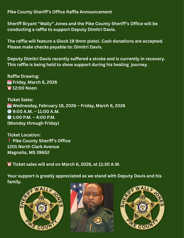 Pike County Sheriff’s Office Raffle News