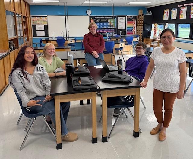Students in the science class.