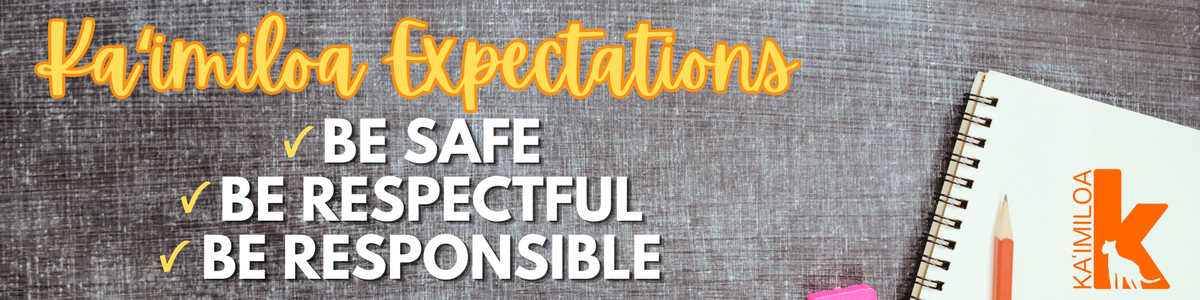 School expectations - be safe, be respectful, be responsible