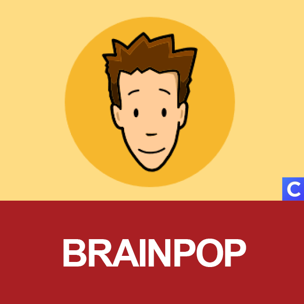 BrainPop logo with guy's face