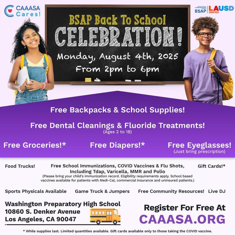 BSAP Back to School Celebration Flyer