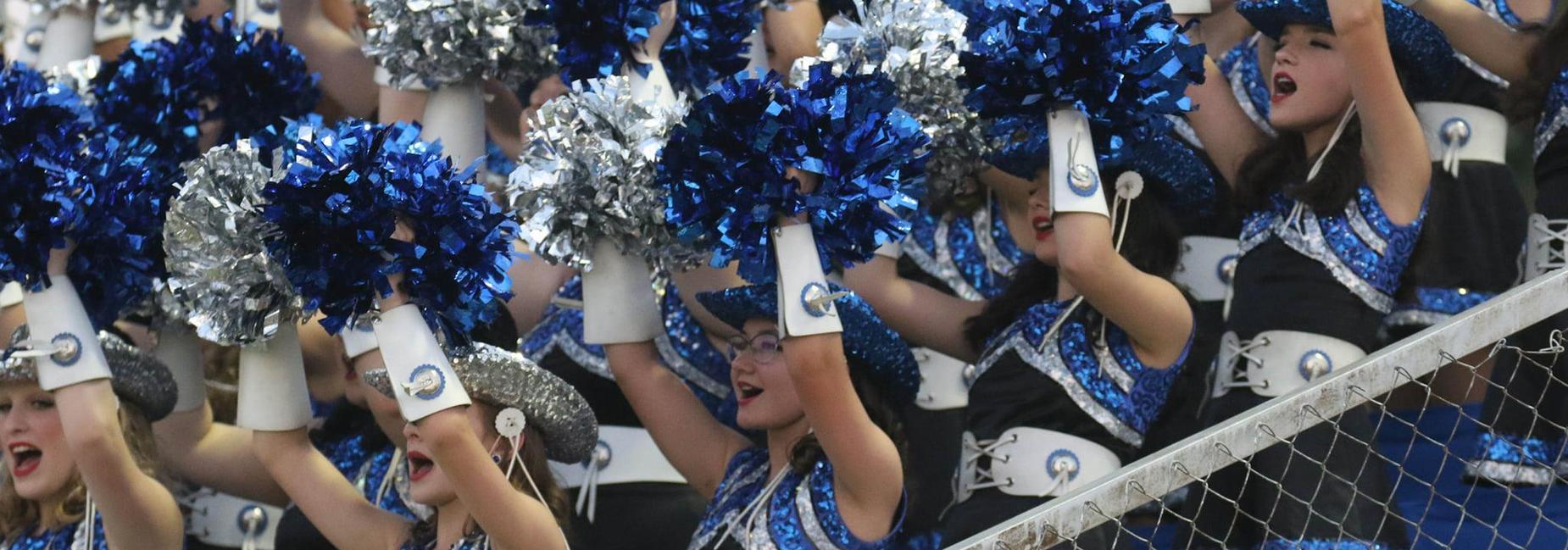 Blue Belles at a football game