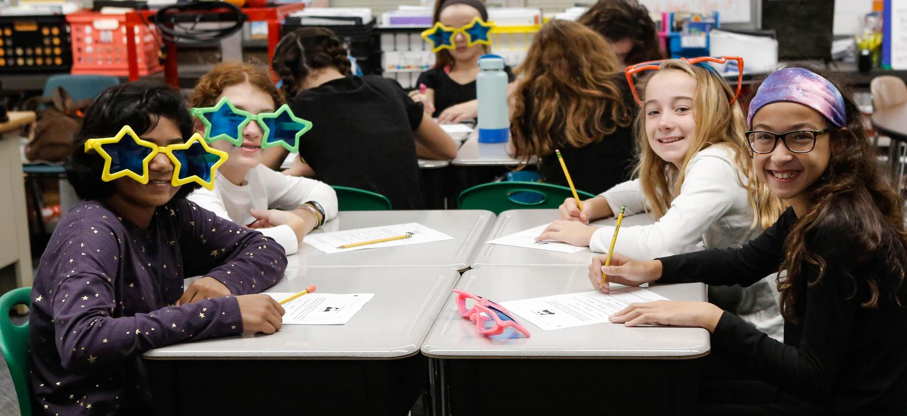 students working