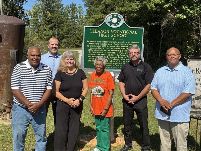 Legacy School Marker Availing Ceremony, Committee Chairperson with LCSD Past and Present Officials and one county election commissioner