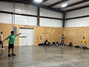 throwing frisbee