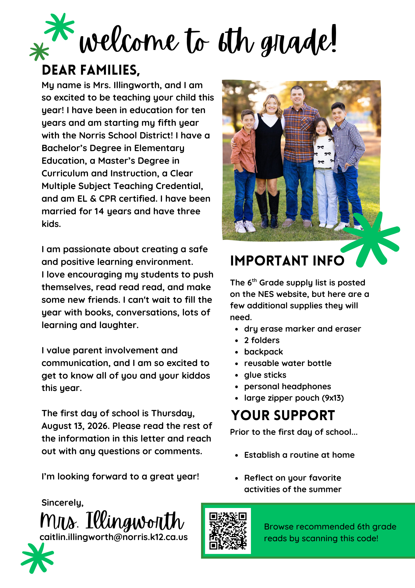 Welcome to 6th Grade