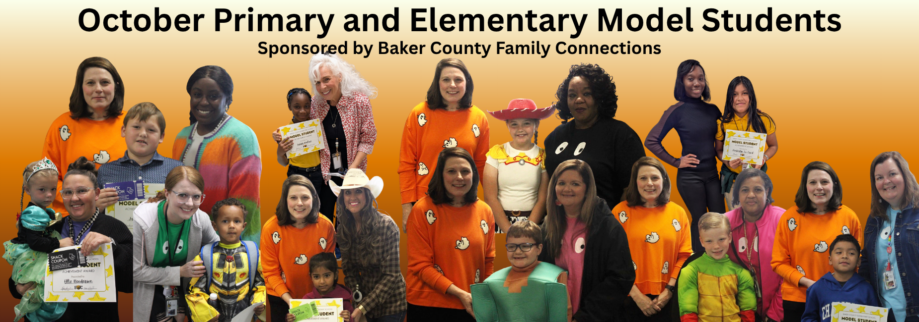 October Model Primary and Elementary Model Students, sponsored by Baker County Family Connections.  Keep making us proud Bears!!