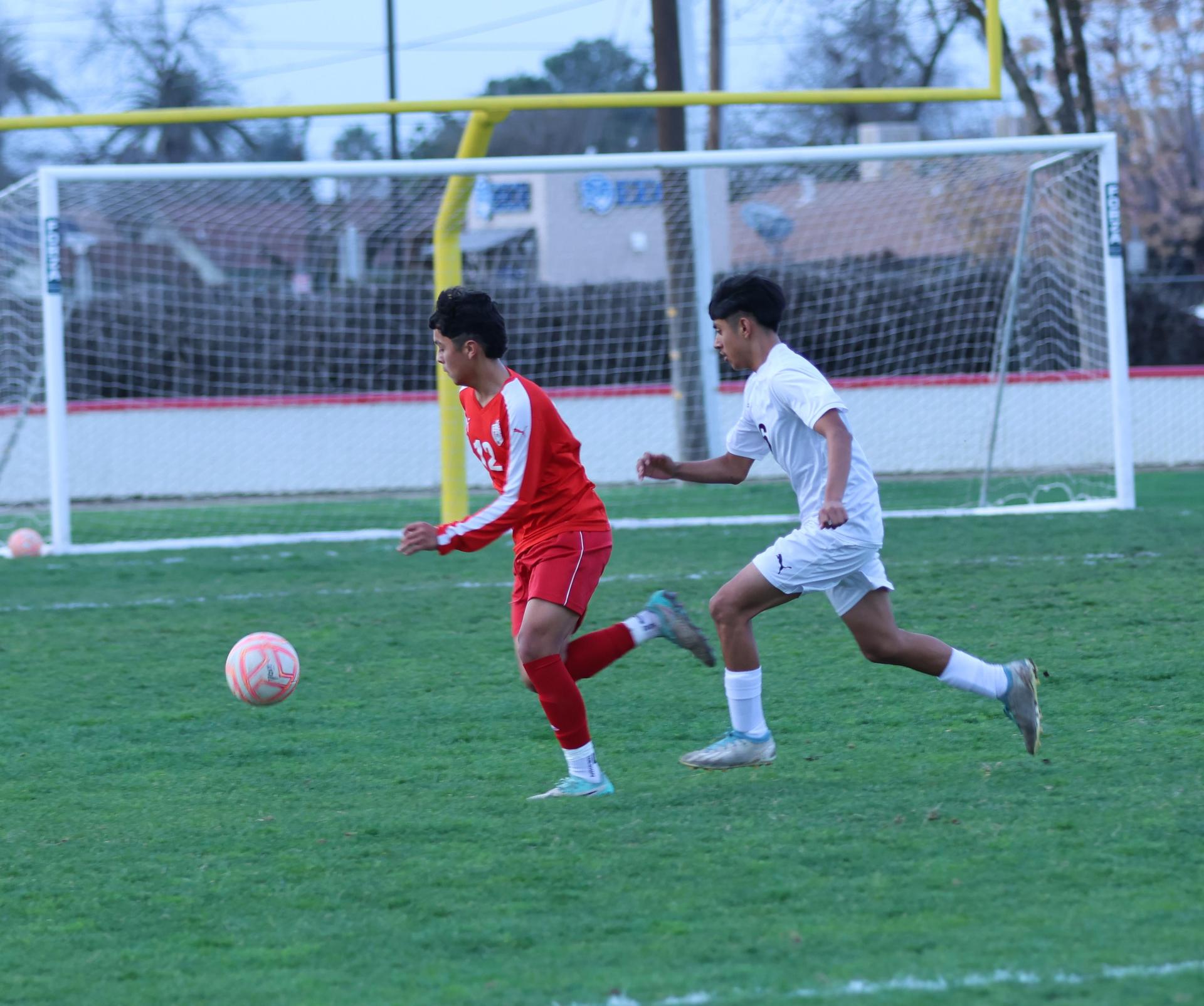 junior varsity boys playing soccer against washington union