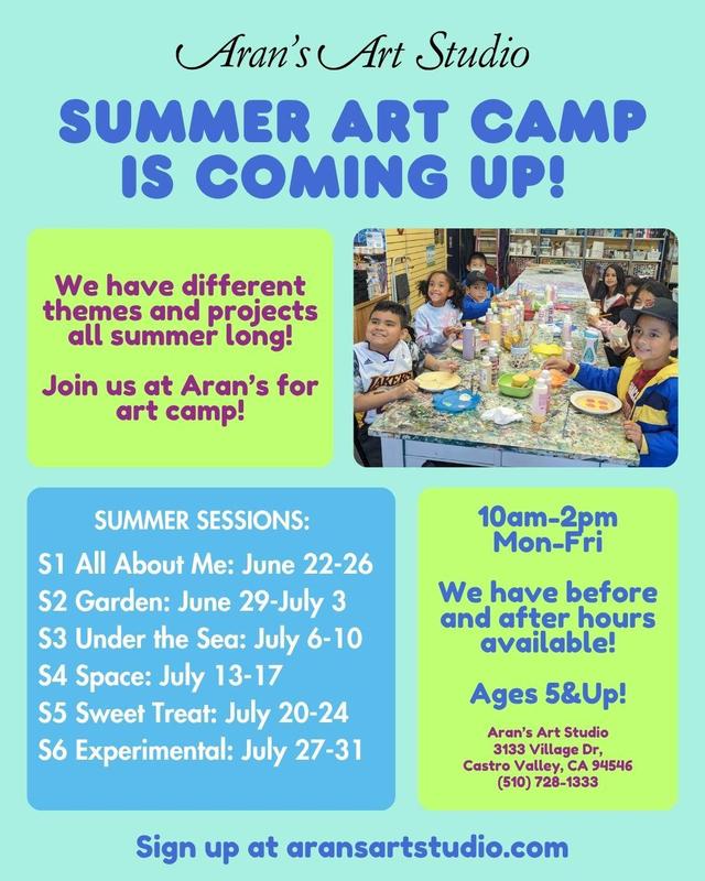 Summer Art Camp at Aran’s Art Studio!