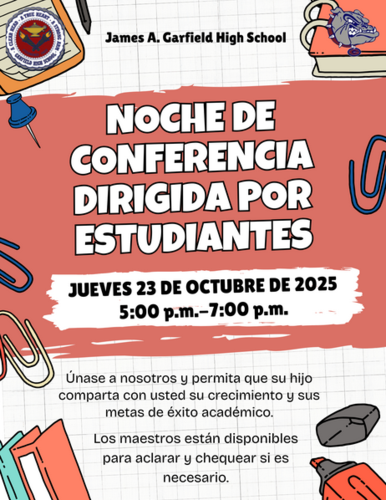 STUDENT LED PARENT CONFERENCE FLYER SPANISH