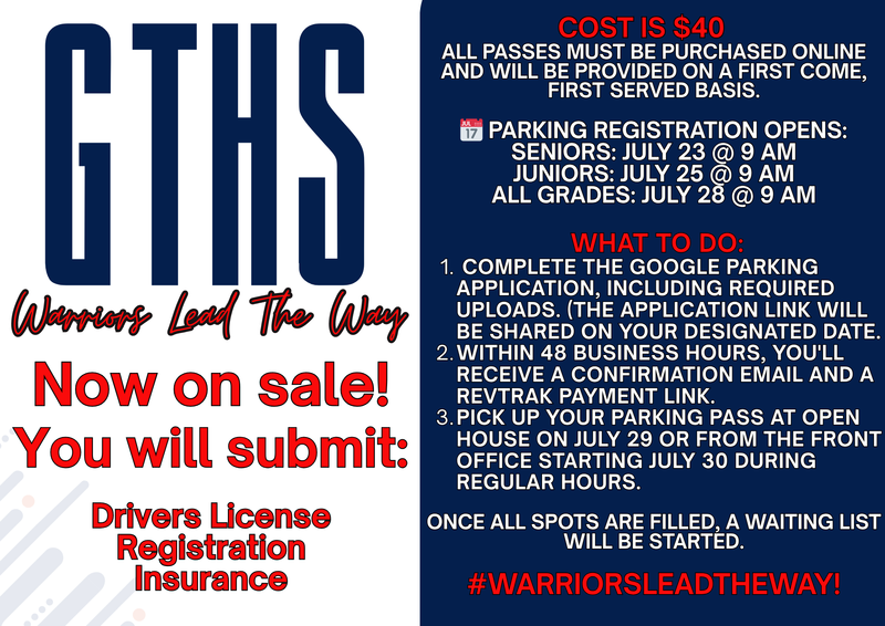 GTHS Parking Info Graphic