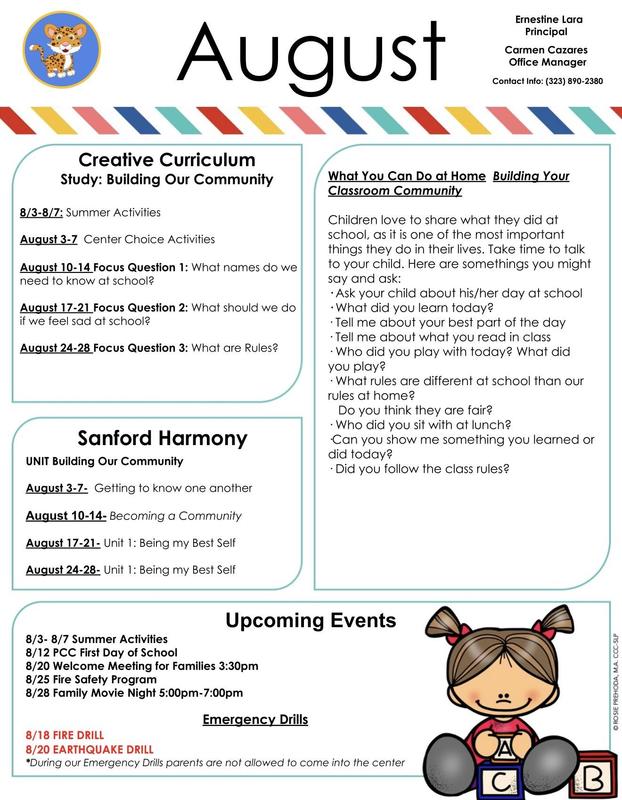 August newsletter