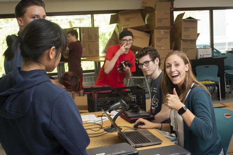 Students receive Chromebooks