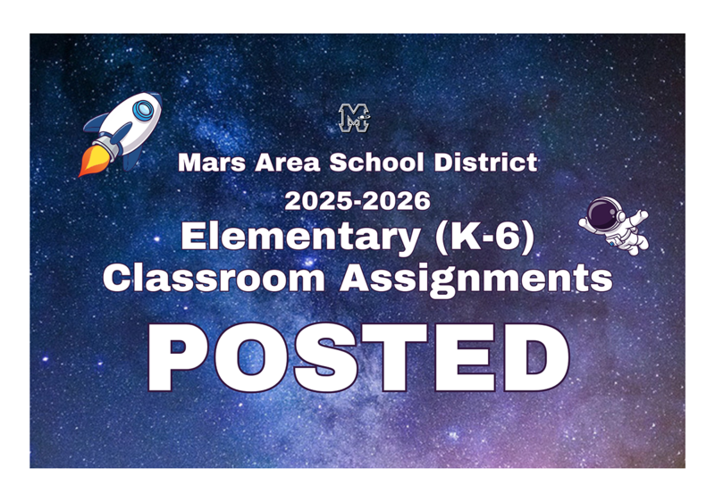 Mars Area School District - Elementary (K-6) Classroom Assignments Posted