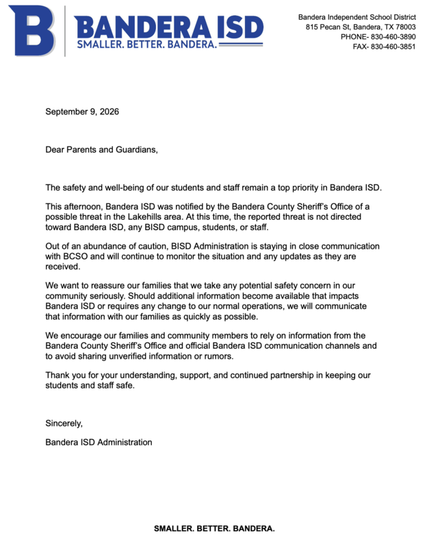 letter from superintendent