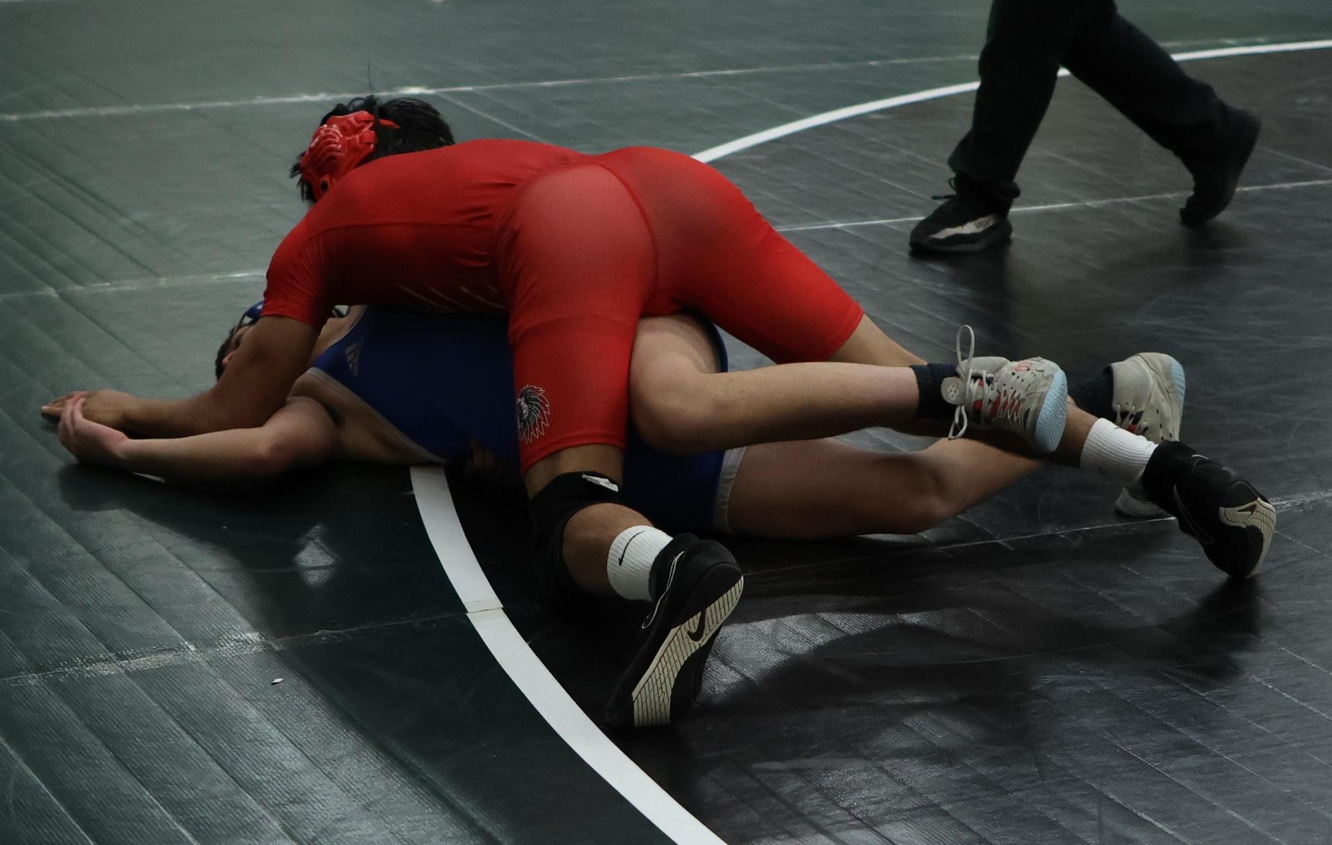 Boys wrestling in the Liberty Duals event 24