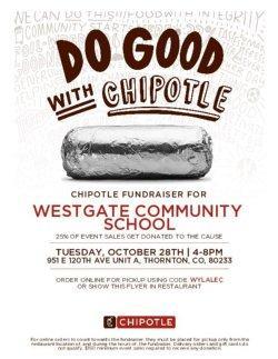 Do Good with Chipotle - Westgate Community School Flyer