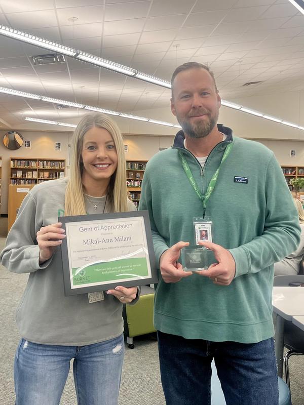 Mikal-Ann Milam - Burnet High School Gem for November