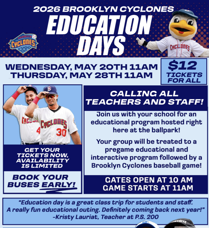 Brooklyn Cyclone's Education Day Featured Photo