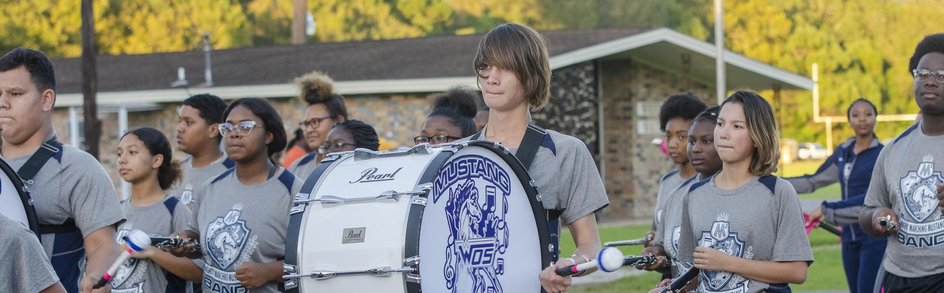 Band Marching in Homecoming Parade