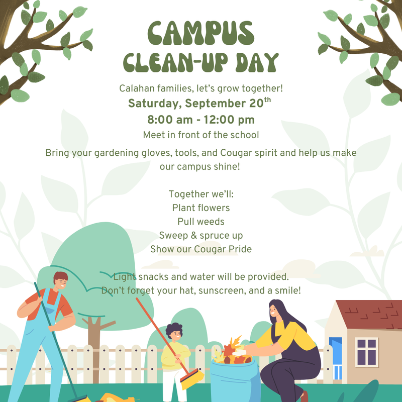 flyer regarding campus clean up