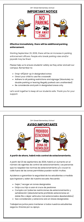 Parking Flier- Image- Eng and Sp