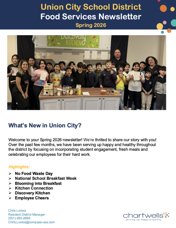 Union City School District Food Services Newsletter-Spring 2026