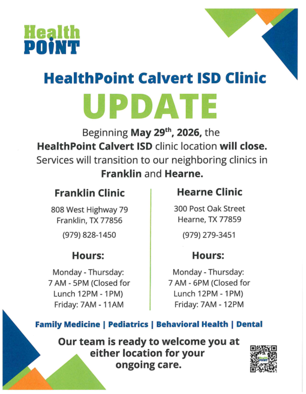 Health Point Calvert ISD Closing Featured Photo