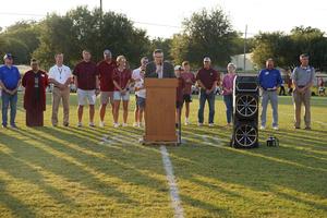 TISD Superintendent Dr. Bobby Ott speaks during the ceremony